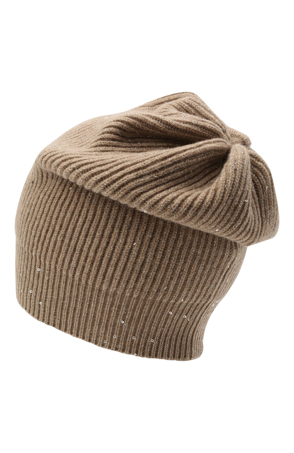 Женская шапка из кашемира и шерсти BRUNELLO CUCINELLI бежевого цвета, арт. MBM755889 | Фото 2 (Материал: Текстиль, Кашемир, Шерсть)