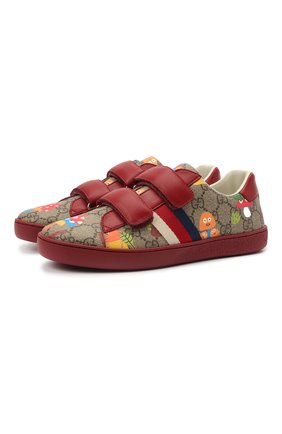 Детские кеды GUCCI бордового цвета по цене 29850 руб., арт. 463091/22T20 | Фото 1 Детские кеды GUCCI бордового цвета, арт. 463091/22T20 | Фото 1