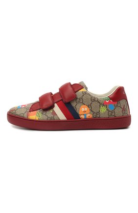 Детские кеды GUCCI бордового цвета по цене 29850 руб., арт. 463091/22T20 | Фото 2 Детские кеды GUCCI бордового цвета, арт. 463091/22T20 | Фото 2