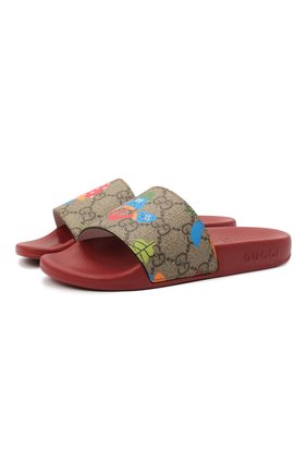 Детские шлепанцы GUCCI бордового цвета по цене 19950 руб., арт. 501069/22T00 | Фото 1 Детские шлепанцы GUCCI бордового цвета, арт. 501069/22T00 | Фото 1