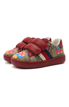 Детские кеды GUCCI бордового цвета по цене 26950 руб., арт. 463088/22T20 | Фото 1 Детские кеды GUCCI бордового цвета, арт. 463088/22T20 | Фото 1