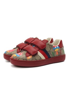 Детские кеды GUCCI бордового цвета по цене 29300 руб., арт. 463090/22T20 | Фото 1 Детские кеды GUCCI бордового цвета, арт. 463090/22T20 | Фото 1