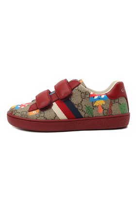 Детские кеды GUCCI бордового цвета по цене 29300 руб., арт. 463090/22T20 | Фото 2 Детские кеды GUCCI бордового цвета, арт. 463090/22T20 | Фото 2