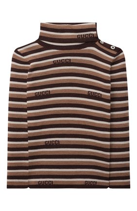 Детский шерстяная водолазка GUCCI коричневого цвета по цене 39950 руб., арт. 653646/XKBWL | Фото 1 Детский шерстяная водолазка GUCCI коричневого цвета, арт. 653646/XKBWL | Фото 1 (Рукава: Длинные; Кросс-КТ НВ: Водолазки; Ростовка одежда: 12 мес | 80 см, 18 мес | 86 см, 24 мес | 92 см, 36 мес | 98 см, 9 мес | 74 см)