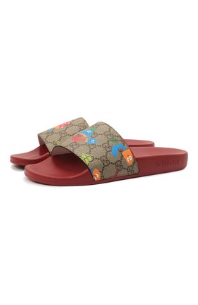 Детские шлепанцы GUCCI бордового цвета по цене 22550 руб., арт. 508809/22T00 | Фото 1 Детские шлепанцы GUCCI бордового цвета, арт. 508809/22T00 | Фото 1