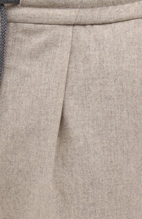 Мужские шерстяные брюки BRUNELLO CUCINELLI бежевого цвета, арт. M038PE1740 | Фото 5 (Материал внешний: Шерсть; Длина (брюки, джинсы): Стандартные; Случай: Повседневный; Региональные ограничения белый список (Axapta Mercury): RU; Материал подклада: Синтетический материал; Стили: Кэжуэл)