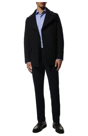Мужской шерстяной бушлат BURBERRY синего цвета, арт. 8013336 | Фото 2 (Материал внешний: Шерсть; Длина (верхняя одежда): Короткие; Материал подклада: Купро; Стили: Кэжуэл; Мужское Кросс-КТ: пальто-верхняя одежда; Рукава: Длинные)