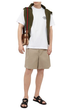 Мужская хлопковая футболка BURBERRY белого цвета, арт. 8042749 | Фото 2 (Длина (для топов): Стандартные; Материал внешний: Хлопок; Рукава: Короткие; Принт: С принтом)