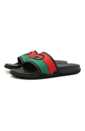 Мужские шлепанцы GUCCI черного цвета по цене 30100 руб., арт. 655265/JFA00 | Фото 1 Мужские шлепанцы GUCCI черного цвета, арт. 655265/JFA00 | Фото 1 (Материал внешний: Резина)