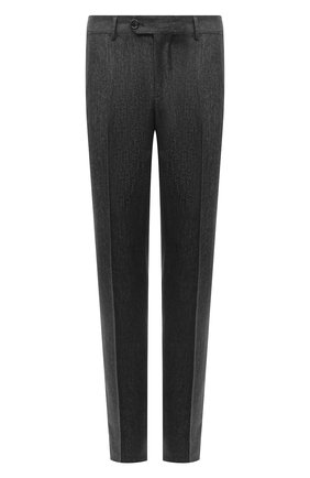 Мужские шерстяные брюки BRUNELLO CUCINELLI серого цвета, арт. ML476B1770 | Фото 1 (Материал внешний: Шерсть; Случай: Повседневный; Длина (брюки, джинсы): Стандартные; Стили: Кэжуэл)