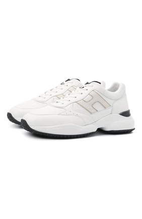 Мужские кожаные кроссовки HOGAN белого цвета по цене 38250 руб., арт. HXM5450DP01QEQ | Фото 1 Мужские кожаные кроссовки HOGAN белого цвета, арт. HXM5450DP01QEQ | Фото 1