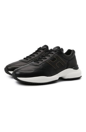 Мужские кожаные кроссовки HOGAN черного цвета по цене 38250 руб., арт. HXM5450DP01QEQ | Фото 1 Мужские кожаные кроссовки HOGAN черного цвета, арт. HXM5450DP01QEQ | Фото 1