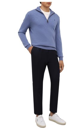 Мужской шерстяной джемпер POLO RALPH LAUREN голубого цвета по цене 15550 руб., арт. 710723053 | Фото 2 Мужской шерстяной джемпер POLO RALPH LAUREN голубого цвета, арт. 710723053 | Фото 2