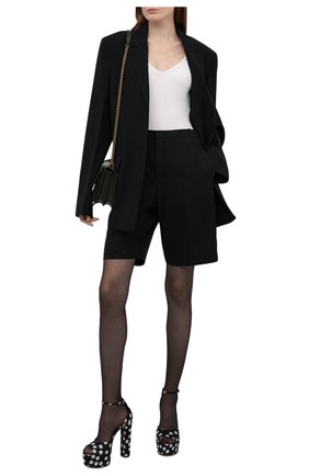 Женские текстильные босоножки jodie SAINT LAURENT черно-белого цвета по цене 96350 руб., арт. 657456/2WA00 | Фото 2 Женские текстильные босоножки jodie SAINT LAURENT черно-белого цвета, арт. 657456/2WA00 | Фото 2 (Материал внутренний: Натуральная кожа; Каблук тип: Устойчивый; Материал внешний: Текстиль; Подошва: Платформа; Каблук высота: Высокий)
