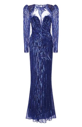 Женское платье с пайетками ZUHAIR MURAD синего цвета по цене 873000 руб., арт. DRS21016/EMCA001 | Фото 1 Женское платье с пайетками ZUHAIR MURAD синего цвета, арт. DRS21016/EMCA001 | Фото 1