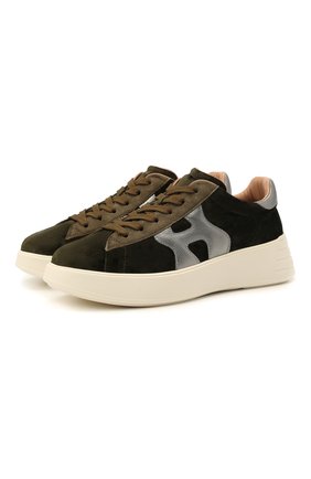 Женские текстильные кроссовки HOGAN хаки цвета по цене 29000 руб., арт. HXW5620DS70QBF | Фото 1 Женские текстильные кроссовки HOGAN хаки цвета, арт. HXW5620DS70QBF | Фото 1