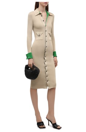 Женское шелковое платье BOTTEGA VENETA бежевого цвета по цене 191500 руб., арт. 661534/V0ZM0 | Фото 2 Женское шелковое платье BOTTEGA VENETA бежевого цвета, арт. 661534/V0ZM0 | Фото 2