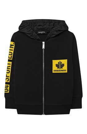 Детский хлопковая толстовка DSQUARED2 черного цвета по цене 17250 руб., арт. DQ0291-D00J7 | Фото 1 Детский хлопковая толстовка DSQUARED2 черного цвета, арт. DQ0291-D00J7 | Фото 1