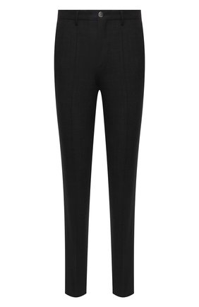 Мужские шерстяные брюки BOSS темно-серого цвета, арт. 50458749 | Фото 1 (Длина (брюки, джинсы): Стандартные; Материал внешний: Шерсть; Случай: Повседневный; Стили: Кэжуэл)