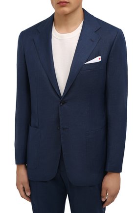 Мужской шерстяной костюм KITON темно-синего цвета по цене 580500 руб., арт. UA81K0189A | Фото 2 Мужской шерстяной костюм KITON темно-синего цвета, арт. UA81K0189A | Фото 2 (Материал подклада: Купро; Материал внешний: Шерсть; Рукава: Длинные; Костюмы М: Однобортный; Стили: Кэжуэл)