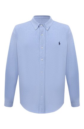 Мужская хлопковая рубашка POLO RALPH LAUREN голубого цвета по цене 11250 руб., арт. 711654408/C7975/PRL BS | Фото 1 Мужская хлопковая рубашка POLO RALPH LAUREN голубого цвета, арт. 711654408/C7975/PRL BS | Фото 1