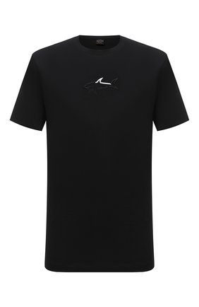 Мужская хлопковая футболка PAUL&SHARK черного цвета, арт. 11311606/C00 | Фото 1 (Рукава: Короткие; Материал внешний: Хлопок; Длина (для топов): Стандартные; Принт: Без принта; Стили: Кэжуэл)