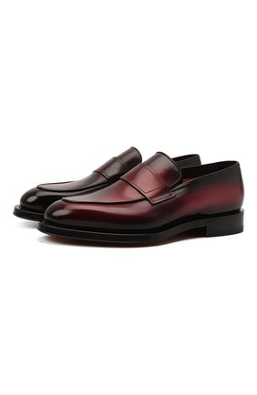 Мужские кожаные лоферы SANTONI бордового цвета по цене 69950 руб., арт. MCCG17745MD3HFULQ67 | Фото 1 Мужские кожаные лоферы SANTONI бордового цвета, арт. MCCG17745MD3HFULQ67 | Фото 1