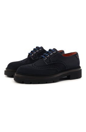Мужские замшевые дерби SANTONI темно-синего цвета по цене 46150 руб., арт. MGMG17800JK4ESLUU60 | Фото 1 Мужские замшевые дерби SANTONI темно-синего цвета, арт. MGMG17800JK4ESLUU60 | Фото 1