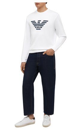 Мужской свитшот EMPORIO ARMANI белого цвета по цене 14650 руб., арт. 8N1MR6/1JRIZ | Фото 2 Мужской свитшот EMPORIO ARMANI белого цвета, арт. 8N1MR6/1JRIZ | Фото 2