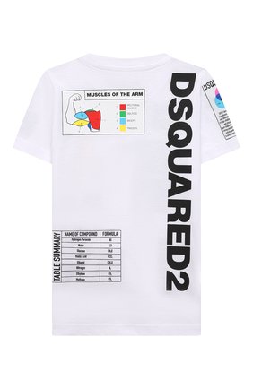 Детская хлопковая футболка DSQUARED2 белого цвета по цене 12100 руб., арт. DQ0314-D004G | Фото 2 Детская хлопковая футболка DSQUARED2 белого цвета, арт. DQ0314-D004G | Фото 2