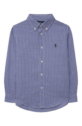 Детская хлопковая рубашка POLO RALPH LAUREN голубого цвета по цене 6465 руб., арт. 322845293 | Фото 1 Детская хлопковая рубашка POLO RALPH LAUREN голубого цвета, арт. 322845293 | Фото 1