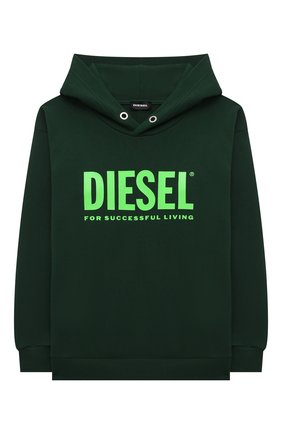 Детский хлопковое худи DIESEL темно-зеленого цвета по цене 8365 руб., арт. J00094-0IAJH | Фото 1 Детский хлопковое худи DIESEL темно-зеленого цвета, арт. J00094-0IAJH | Фото 1 (Материал внешний: Хлопок; Рукава: Длинные; Девочки Кросс-КТ: Худи-одежда; Ростовка одежда: 10 - 11 лет | 140 - 146см, 12 лет | 152 см, 13 - 15 лет | 158 см, 16 лет | 164 см, 6 лет | 116 см, 8 лет | 128 см)