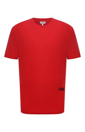 Мужская хлопковая футболка LOEWE красного цвета, арт. H526Y22J34 | Фото 1 (Материал внешний: Хлопок; Рукава: Короткие; Длина (для топов): Стандартные; Принт: Без принта; Стили: Кэжуэл)