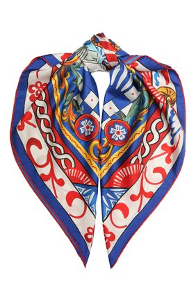 Женский шелковый платок DOLCE & GABBANA синего цвета по цене 33100 руб., арт. FN086R/FI1T1 | Фото 1 Женский шелковый платок DOLCE & GABBANA синего цвета, арт. FN086R/FI1T1 | Фото 1