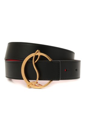 Женский кожаный ремень CHRISTIAN LOUBOUTIN черного цвета по цене 29850 руб., арт. 1205111/W CL L0G0 BELT 35 | Фото 1 Женский кожаный ремень CHRISTIAN LOUBOUTIN черного цвета, арт. 1205111/W CL L0G0 BELT 35 | Фото 1