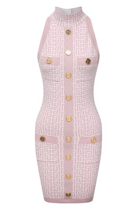 Женское платье BALMAIN светло-розового цвета по цене 153500 руб., арт. WF1R3080/K272 | Фото 1 Женское платье BALMAIN светло-розового цвета, арт. WF1R3080/K272 | Фото 1 (Длина Ж (юбки, платья, шорты): Мини; Случай: Повседневный; Женское Кросс-КТ: Платье-одежда; Стили: Гламурный; Материал внешний: Вискоза; Кросс-КТ: Трикотаж)