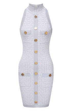 Женское платье BALMAIN голубого цвета по цене 153500 руб., арт. WF1R3080/K272 | Фото 1 Женское платье BALMAIN голубого цвета, арт. WF1R3080/K272 | Фото 1 (Длина Ж (юбки, платья, шорты): Мини; Случай: Повседневный; Женское Кросс-КТ: Платье-одежда; Материал внешний: Вискоза; Стили: Гламурный; Кросс-КТ: Трикотаж)