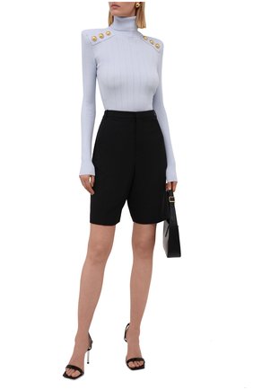 Женская водолазка из вискозы BALMAIN голубого цвета по цене 105500 руб., арт. WF1KH000/K211 | Фото 2 Женская водолазка из вискозы BALMAIN голубого цвета, арт. WF1KH000/K211 | Фото 2 (Длина (для топов): Стандартные; Рукава: Длинные; Материал внешний: Вискоза; Стили: Гламурный; Женское Кросс-КТ: Водолазка-одежда)