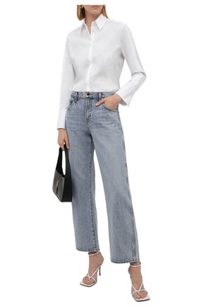 Женская хлопковая рубашка EMPORIO ARMANI белого цвета по цене 24300 руб., арт. 6K2C68/2N8YZ | Фото 2 Женская хлопковая рубашка EMPORIO ARMANI белого цвета, арт. 6K2C68/2N8YZ | Фото 2