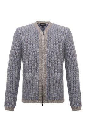 Мужской кардиган из кашемира и шерсти GIORGIO ARMANI серо-голубого цвета по цене 135500 руб., арт. 6KSB03/SM21Z | Фото 1 Мужской кардиган из кашемира и шерсти GIORGIO ARMANI серо-голубого цвета, арт. 6KSB03/SM21Z | Фото 1 (Длина (для топов): Стандартные; Материал внешний: Шерсть, Кашемир; Рукава: Длинные; Стили: Кэжуэл; Мужское Кросс-КТ: Кардиган-одежда)