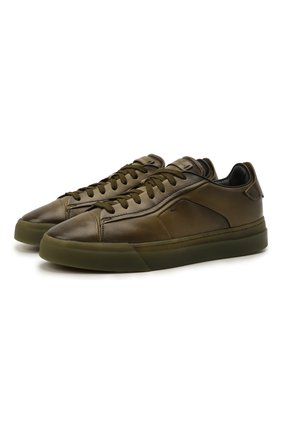 Мужские кожаные кеды SANTONI хаки цвета по цене 39800 руб., арт. MBGT21554TGRRG0NV53 | Фото 1 Мужские кожаные кеды SANTONI хаки цвета, арт. MBGT21554TGRRG0NV53 | Фото 1