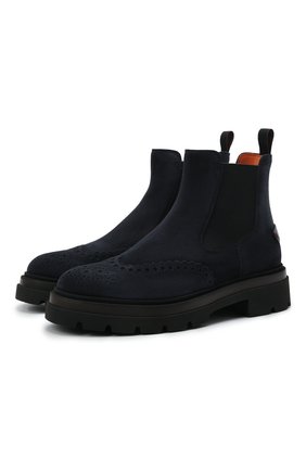 Мужские замшевые челси SANTONI темно-синего цвета по цене 52700 руб., арт. MGMG17701JK4ESLUU60 | Фото 1 Мужские замшевые челси SANTONI темно-синего цвета, арт. MGMG17701JK4ESLUU60 | Фото 1