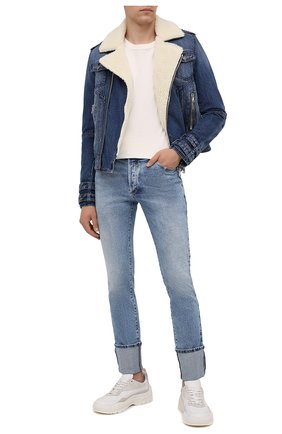 Мужские джинсы BALMAIN голубого цвета по цене 58250 руб., арт. WH1MH025/142D | Фото 2 Мужские джинсы BALMAIN голубого цвета, арт. WH1MH025/142D | Фото 2