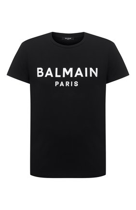 Мужская хлопковая футболка BALMAIN черного цвета по цене 34650 руб., арт. WH1EF000/B124 | Фото 1 Мужская хлопковая футболка BALMAIN черного цвета, арт. WH1EF000/B124 | Фото 1