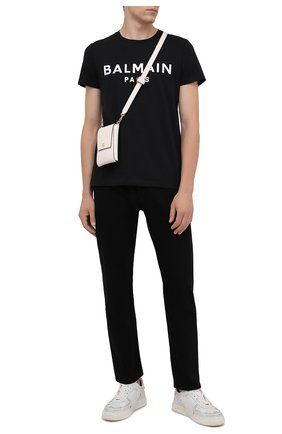 Мужская хлопковая футболка BALMAIN черного цвета по цене 34650 руб., арт. WH1EF000/B124 | Фото 2 Мужская хлопковая футболка BALMAIN черного цвета, арт. WH1EF000/B124 | Фото 2