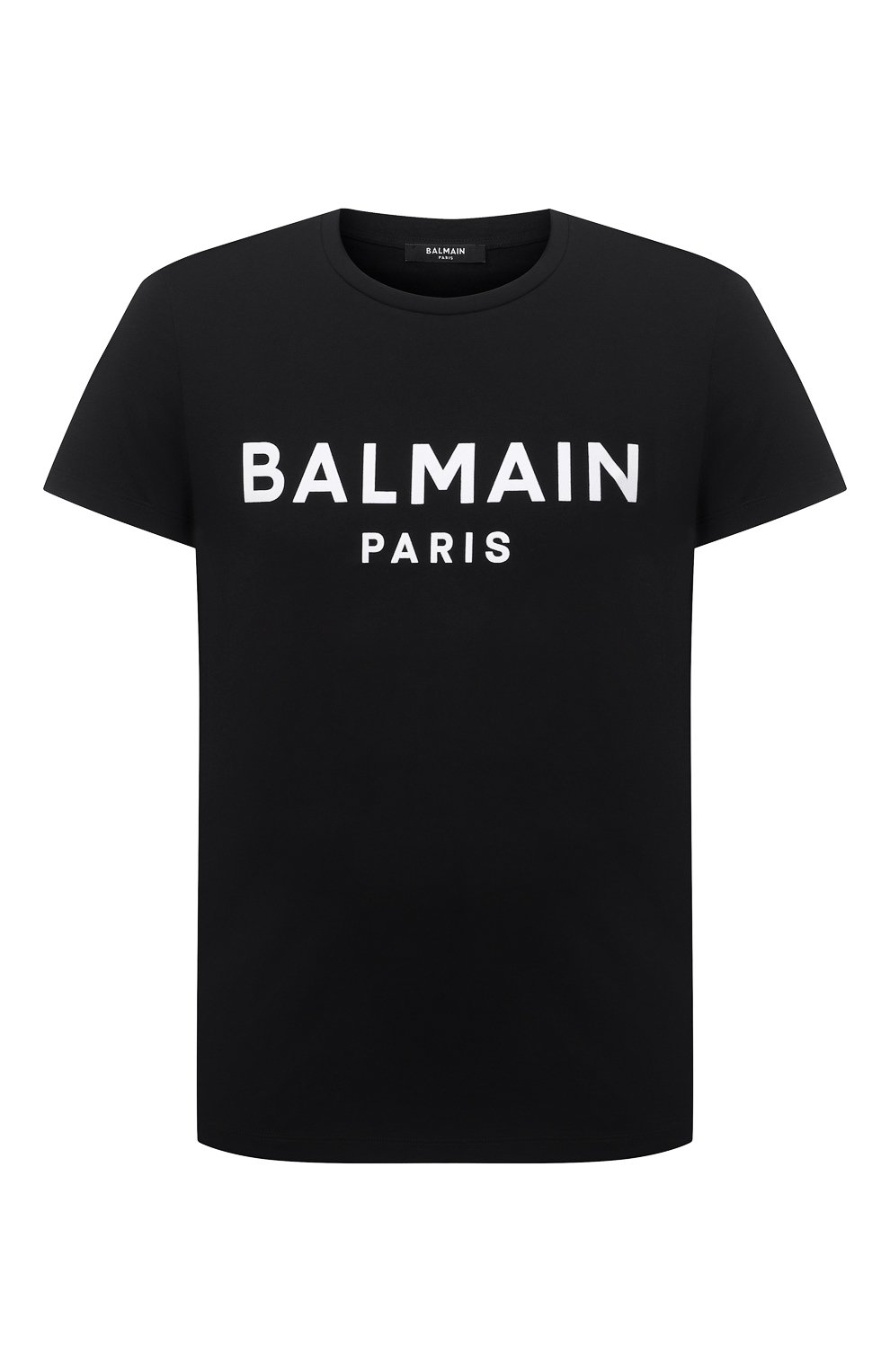 Мужская хлопковая футболка BALMAIN черного цвета, арт. WH1EF000/B124 | Фото 1 (Рукава: Короткие; Длина (для топов): Стандартные; Стили: Гранж; Принт: С принтом; Материал внешний: Хлопок)