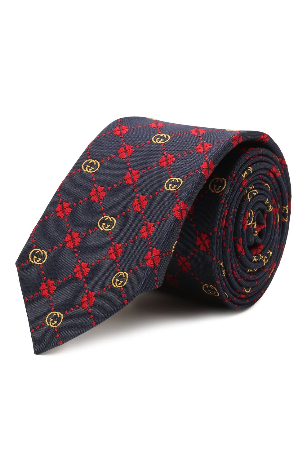 Детский шелковый галстук GUCCI темно-синего цвета, арт. 664151/4K022 | Фото 1 (Материал: Текстиль, Шелк)