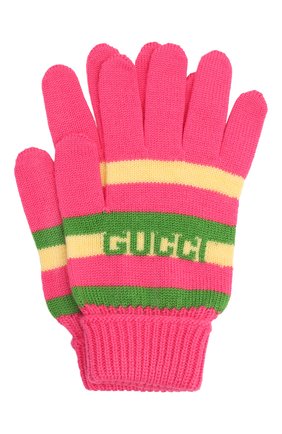 Детские шерстяные перчатки GUCCI розового цвета по цене 12950 руб., арт. 660623/4K206 | Фото 1 Детские шерстяные перчатки GUCCI розового цвета, арт. 660623/4K206 | Фото 1