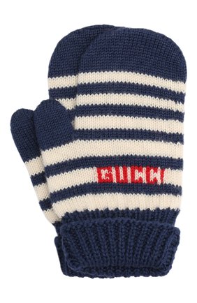 Детские шерстяные варежки GUCCI синего цвета по цене 11650 руб., арт. 660619/3K206 | Фото 1 Детские шерстяные варежки GUCCI синего цвета, арт. 660619/3K206 | Фото 1