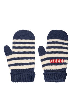 Детские шерстяные варежки GUCCI синего цвета по цене 11650 руб., арт. 660619/3K206 | Фото 2 Детские шерстяные варежки GUCCI синего цвета, арт. 660619/3K206 | Фото 2